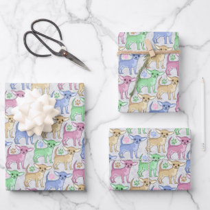 Chihuahua Lover Colourful Wrapping Paper Sheet