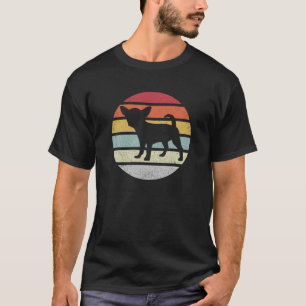 Chihuahua Lover Minimalist Retro Style Dog Silhoue T-Shirt