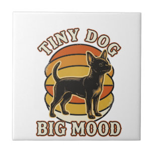 Chihuahua Lover Shirt Retro Engraved Dog Humour De Ceramic Tile