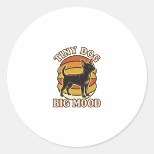 Chihuahua Lover Shirt Retro Engraved Dog Humour De Classic Round Sticker