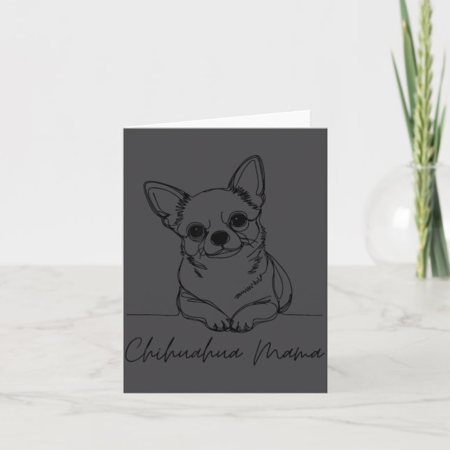 Chihuahua Mama Short Haired Chihuahua Mom Cute Dog Card (Front)