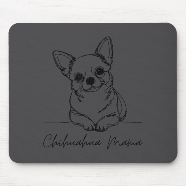 Chihuahua Mama Short Haired Chihuahua Mom Cute Dog Mouse Pad (Front)