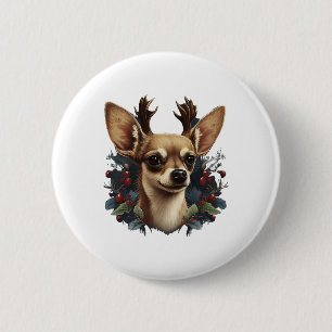 Chihuahua Merry Christmas X-Mas Tree Cute 6 Cm Round Badge