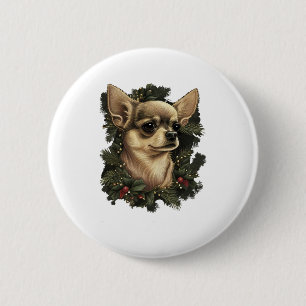Chihuahua  Merry Christmas  X-Mas Tree  Cute     6 Cm Round Badge