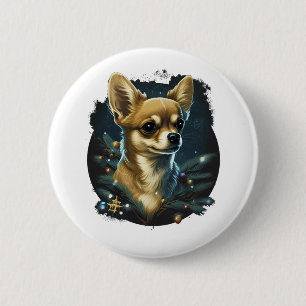 Chihuahua  Merry Christmas  X-Mas Tree  Cute    6 Cm Round Badge