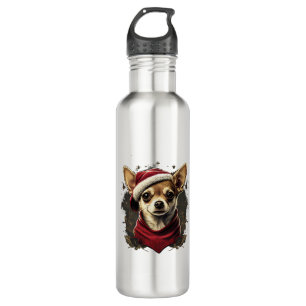 Chihuahua Merry Christmas X-Mas Tree Cute 710 Ml Water Bottle
