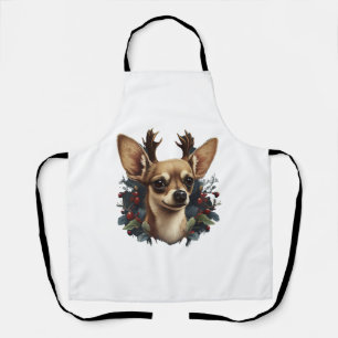 Chihuahua Merry Christmas X-Mas Tree Cute Apron