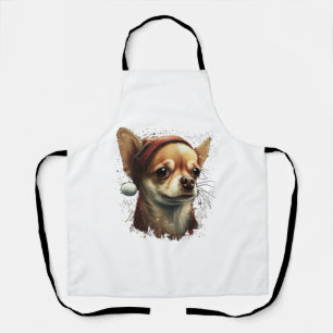 Chihuahua Merry Christmas X-Mas Tree Cute Apron