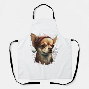 Chihuahua Merry Christmas X-Mas Tree Cute Apron