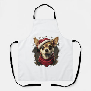 Chihuahua Merry Christmas X-Mas Tree Cute Apron