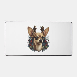Chihuahua Merry Christmas X-Mas Tree Cute Desk Mat