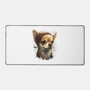 Chihuahua Merry Christmas X-Mas Tree Cute Desk Mat