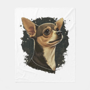 Chihuahua Merry Christmas X-Mas Tree Cute Fleece Blanket