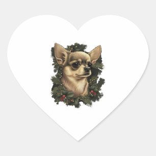 Chihuahua  Merry Christmas  X-Mas Tree  Cute     Heart Sticker