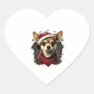 Chihuahua Merry Christmas X-Mas Tree Cute Heart Sticker