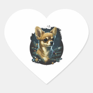 Chihuahua  Merry Christmas  X-Mas Tree  Cute    Heart Sticker