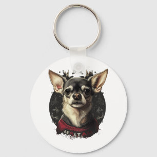 Chihuahua Merry Christmas X-Mas Tree Cute Key Ring