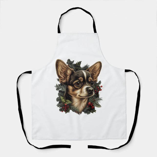 Chihuahua  Merry Christmas  Xmas Tree  Cute Dog Apron (Front)