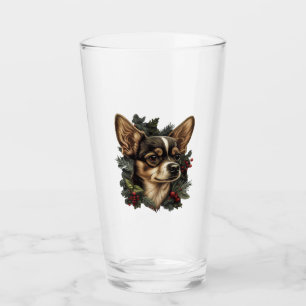 Chihuahua  Merry Christmas  Xmas Tree  Cute Dog Glass