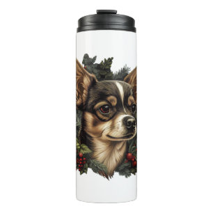 Chihuahua  Merry Christmas  Xmas Tree  Cute Dog Thermal Tumbler