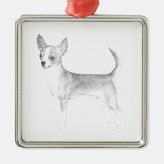Chihuahua Metal Tree Decoration (Front)