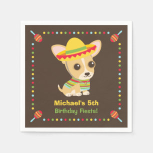 Chihuahua Mexican Kids Fiesta Party Supplies Napkin