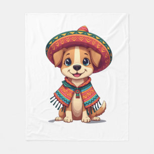 Chihuahua Mexico Cinco de Mayo Funny Dog (3) Fleece Blanket
