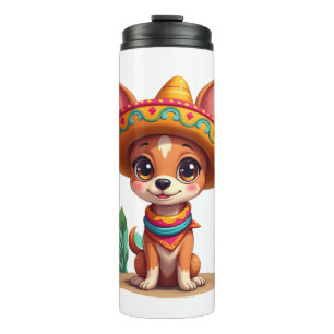 Chihuahua Mexico Cinco de Mayo Funny Dog (3) Thermal Tumbler