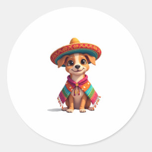 Chihuahua  Mexico  Cinco de Mayo  Funny Dog  (4) Classic Round Sticker