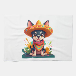 Chihuahua  Mexico  Cinco de Mayo  Funny Dog   (5) Tea Towel