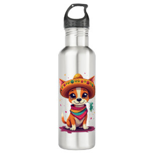 Chihuahua Mexico Cinco de Mayo Funny Dog (6) 710 Ml Water Bottle
