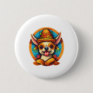 Chihuahua Mexico Cinco de Mayo Funny Dog 6 Cm Round Badge