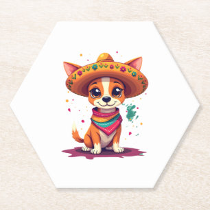 Chihuahua Mexico Cinco de Mayo Funny Dog (6) Paper Coaster