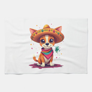 Chihuahua  Mexico  Cinco de Mayo  Funny Dog   (6) Tea Towel