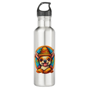Chihuahua  Mexico  Cinco de Mayo  Funny Dog     710 Ml Water Bottle