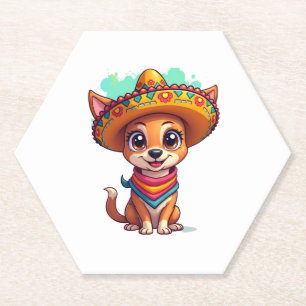 Chihuahua Mexico Cinco de Mayo Funny Dog (7) Paper Coaster