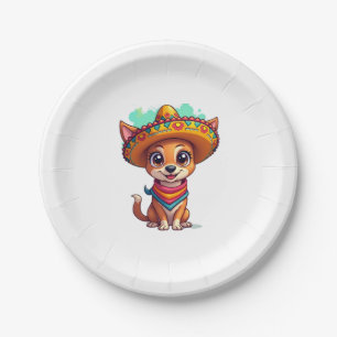 Chihuahua Mexico Cinco de Mayo Funny Dog (7) Paper Plate