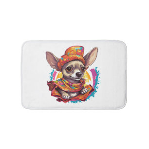 Chihuahua Mexico Cinco de Mayo Funny Dog Bath Mat