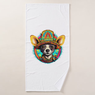 Chihuahua Mexico Cinco de Mayo Funny Dog Bath Towel