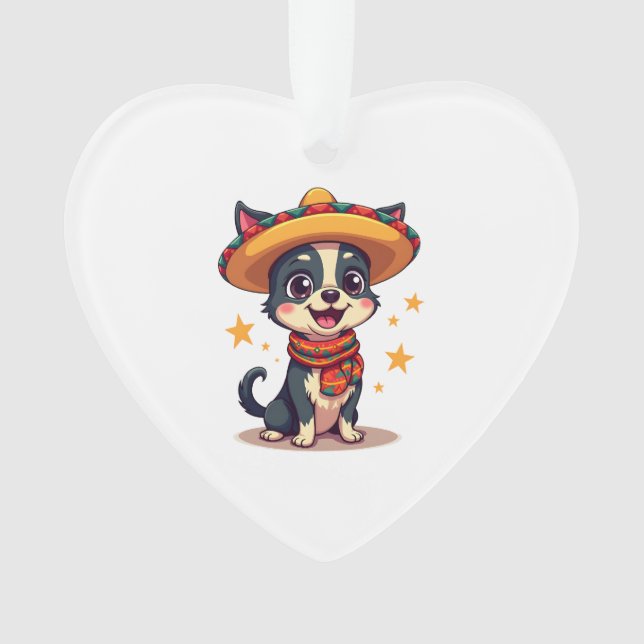 Chihuahua  Mexico  Cinco de Mayo  Funny Dog  Copy Ornament (Front)