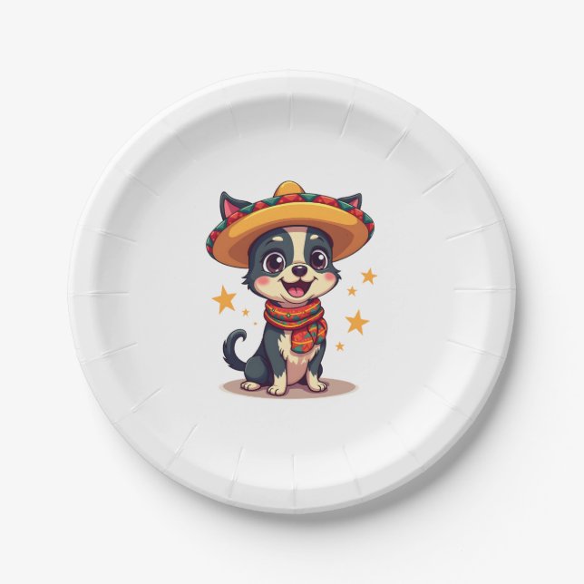 Chihuahua  Mexico  Cinco de Mayo  Funny Dog  Copy Paper Plate (Front)