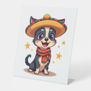 Chihuahua  Mexico  Cinco de Mayo  Funny Dog  Copy Pedestal Sign