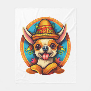 Chihuahua Mexico Cinco de Mayo Funny Dog Fleece Blanket