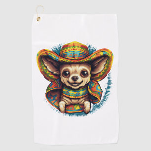 Chihuahua Mexico Cinco de Mayo Funny Dog Golf Towel