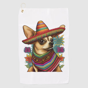 Chihuahua Mexico Cinco de Mayo Funny Dog Golf Towel