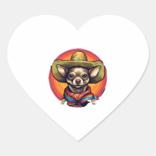 Chihuahua  Mexico  Cinco de Mayo  Funny Dog        Heart Sticker