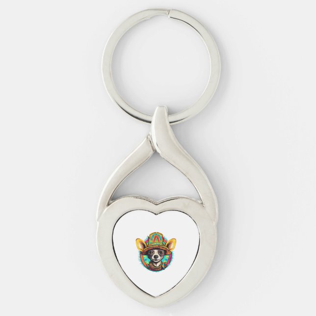Chihuahua  Mexico  Cinco de Mayo  Funny Dog   Key Ring (Front)