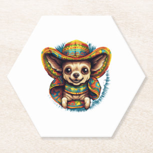 Chihuahua Mexico Cinco de Mayo Funny Dog Paper Coaster