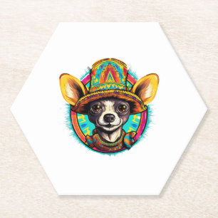 Chihuahua Mexico Cinco de Mayo Funny Dog Paper Coaster