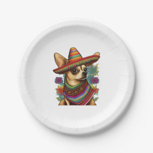 Chihuahua Mexico Cinco de Mayo Funny Dog Paper Plate